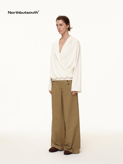 Northbutsouth Navy Deck Multi Button Relaxed Fit Women&