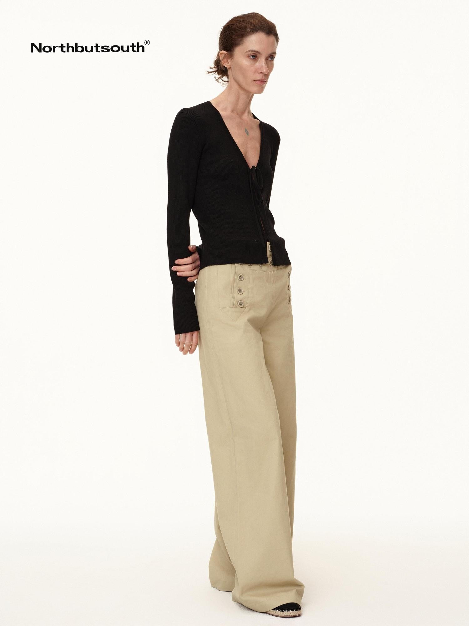 Northbutsouth Navy Deck Multi Button Relaxed Fit Women&