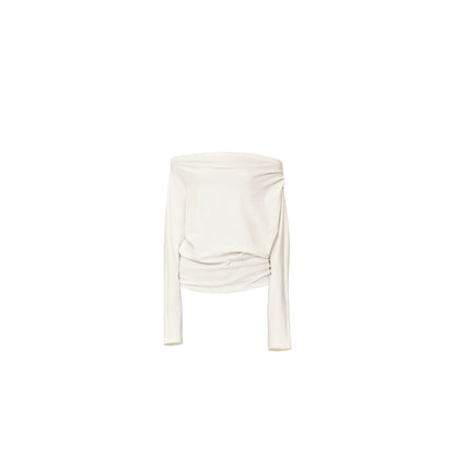 Northbutsouth Off Shoulder Top With Pleated Detail And Layered Hem MISSTT
