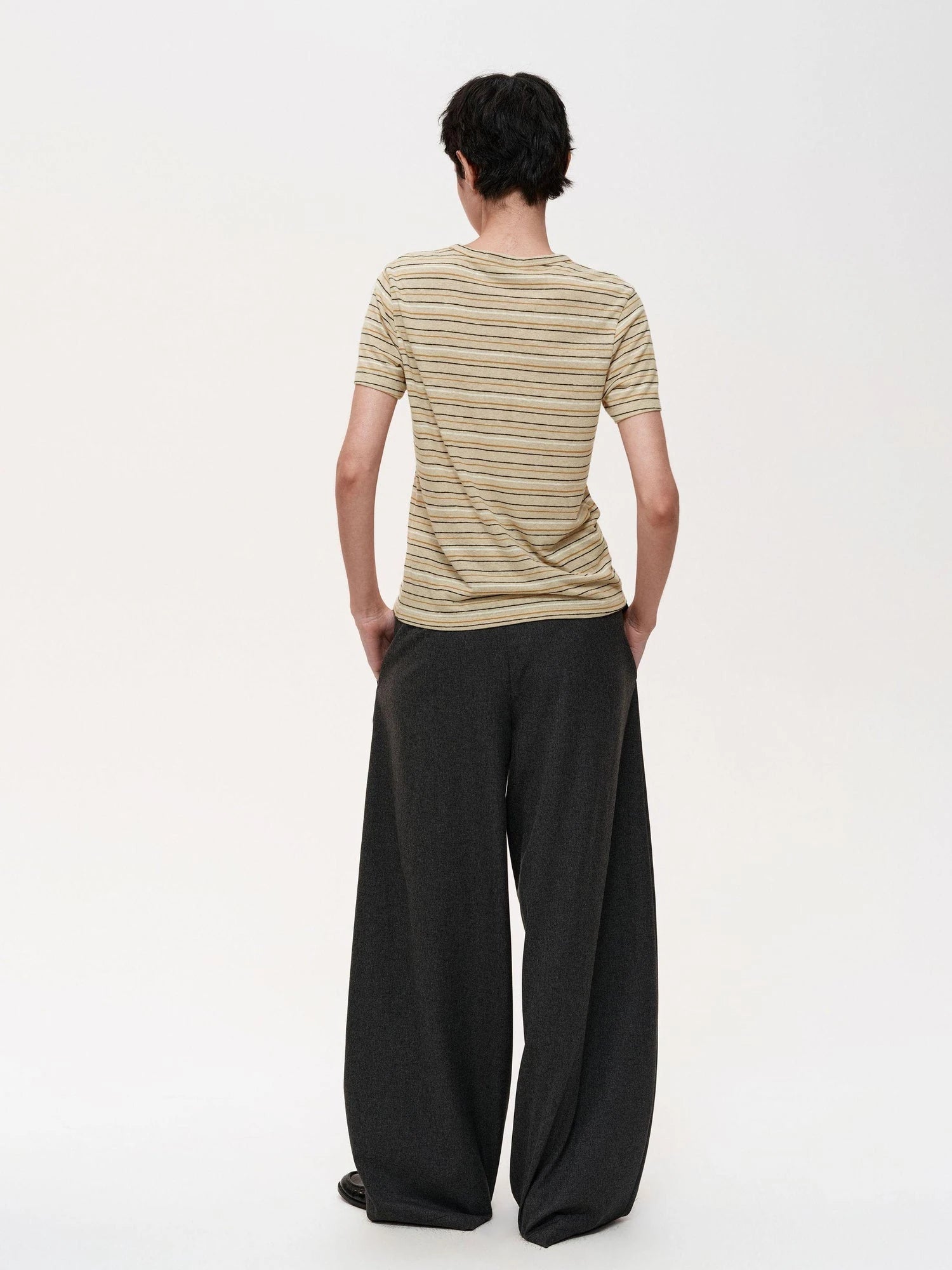 Pleated Flowy Wide Leg Trousers