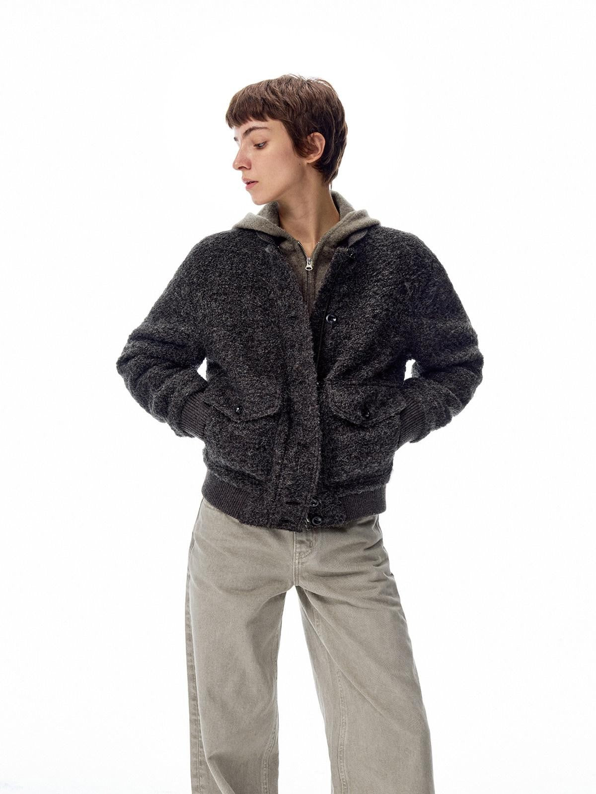 Northbutsouth Plush Alpaca Curly Texture Fluffy Women&