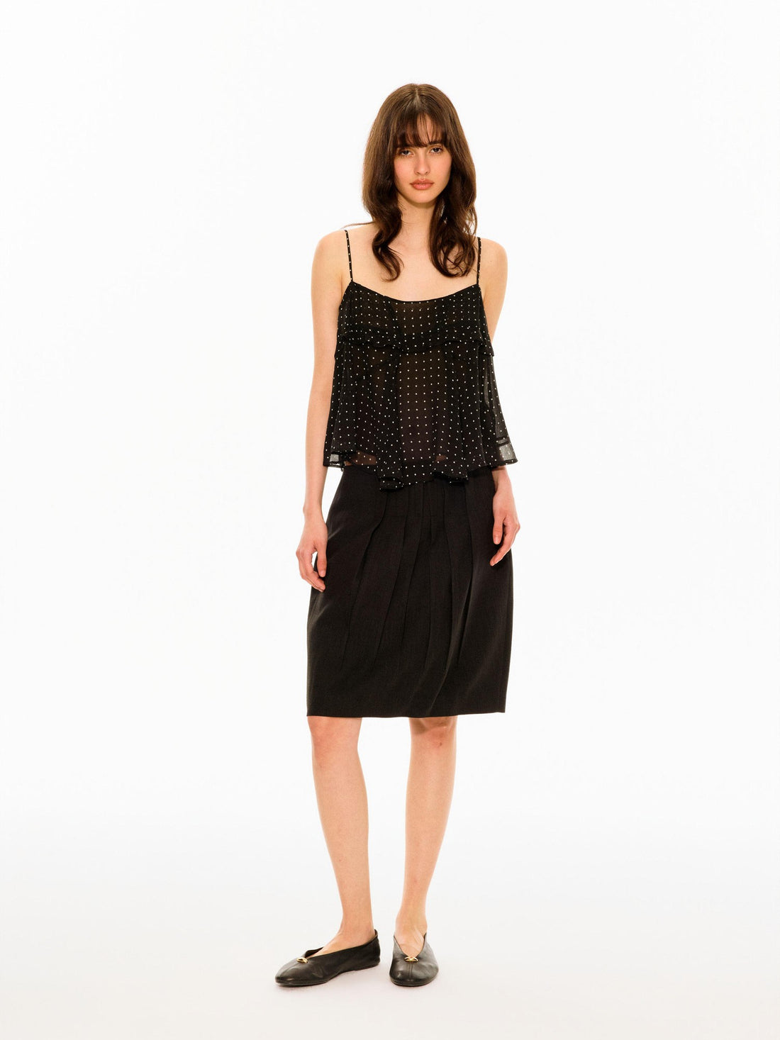 Northbutsouth Polka Dot Ruffle Adjustable Straps Women&