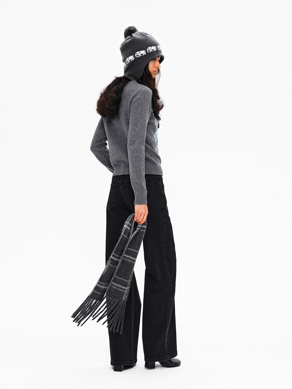 Northbutsouth Pom Pom Fair Isle Elephant Earflap Women&
