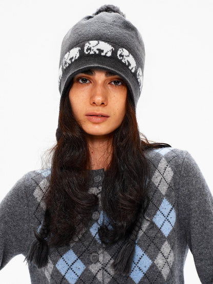 Northbutsouth Pom Pom Fair Isle Elephant Earflap Women&