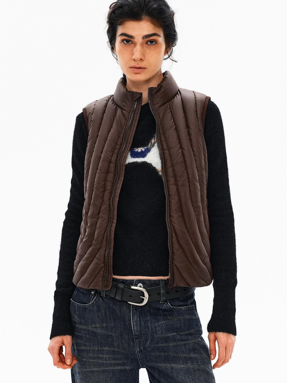 Northbutsouth Quilted Reversible Slim Ribbed Women&