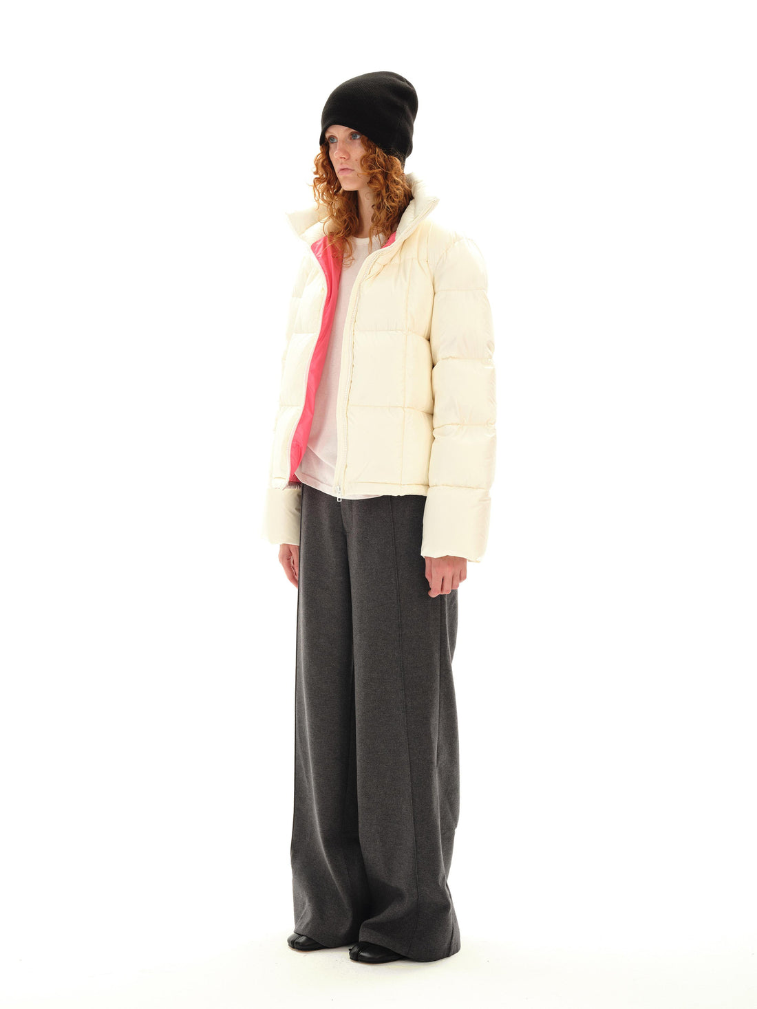 Northbutsouth Quilted Stand Collar Black Goose Down Jacket