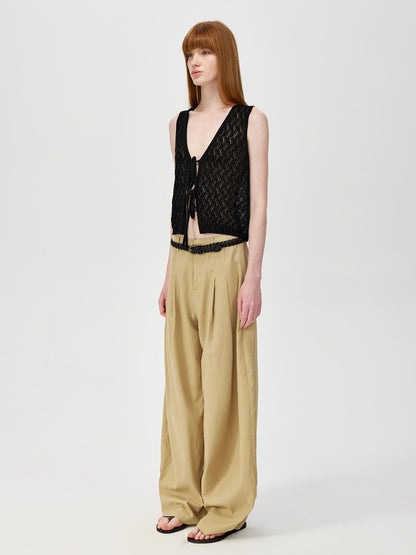 Northbutsouth Ramie Lace Knit Layering Vacation Vest