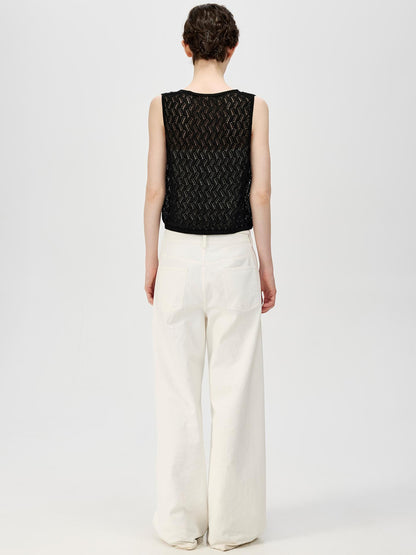 Northbutsouth Ramie Lace Knit Layering Vacation Vest
