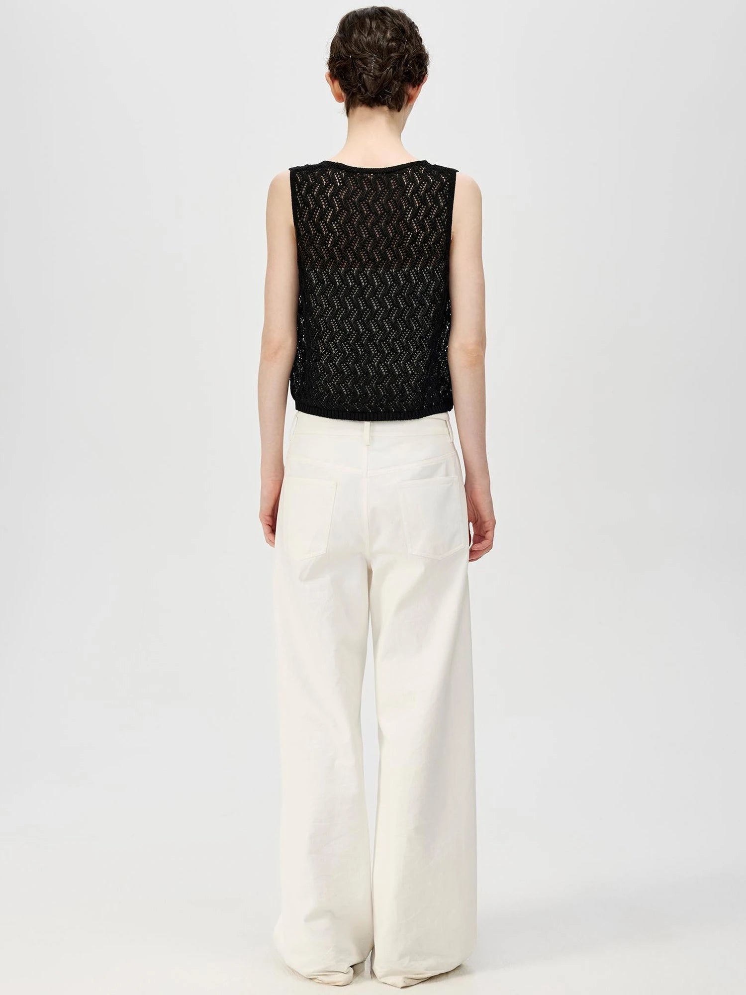 Ramie Lace Knit Layering Vacation Vest