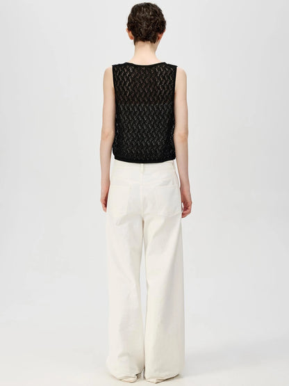 Ramie Lace Knit Layering Vacation Vest