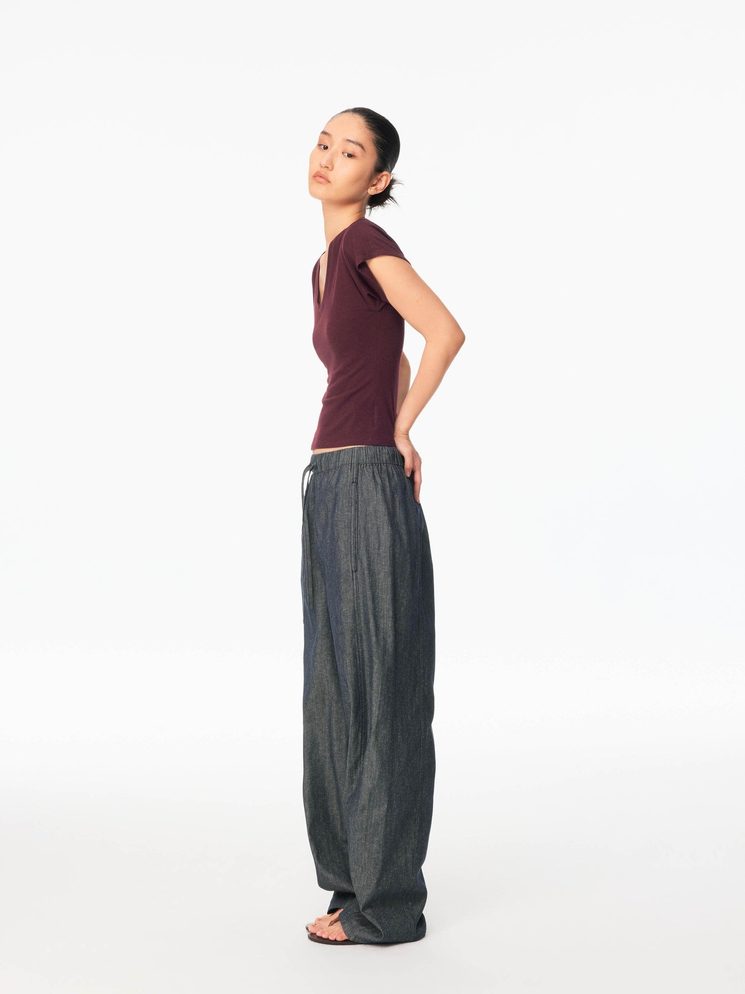 Northbutsouth Raw Denim Texture Relaxed Casual Women&