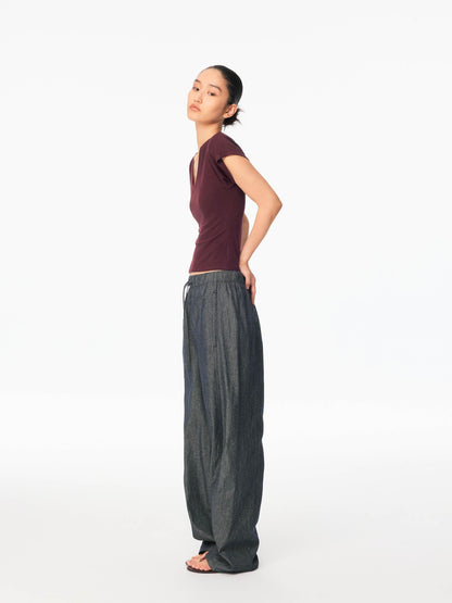 Northbutsouth Raw Denim Texture Relaxed Casual Women&