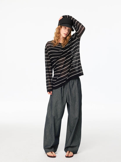 Northbutsouth Raw Denim Texture Relaxed Casual Women&