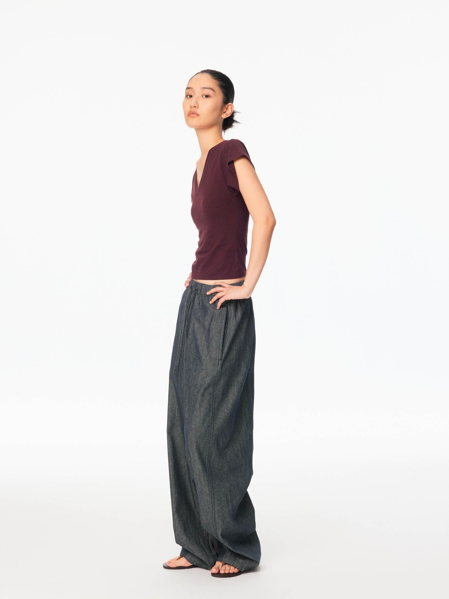 Northbutsouth Raw Denim Texture Relaxed Casual Women&