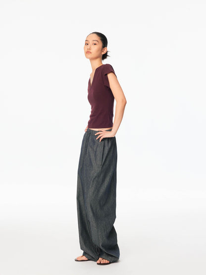 Northbutsouth Raw Denim Texture Relaxed Casual Women&