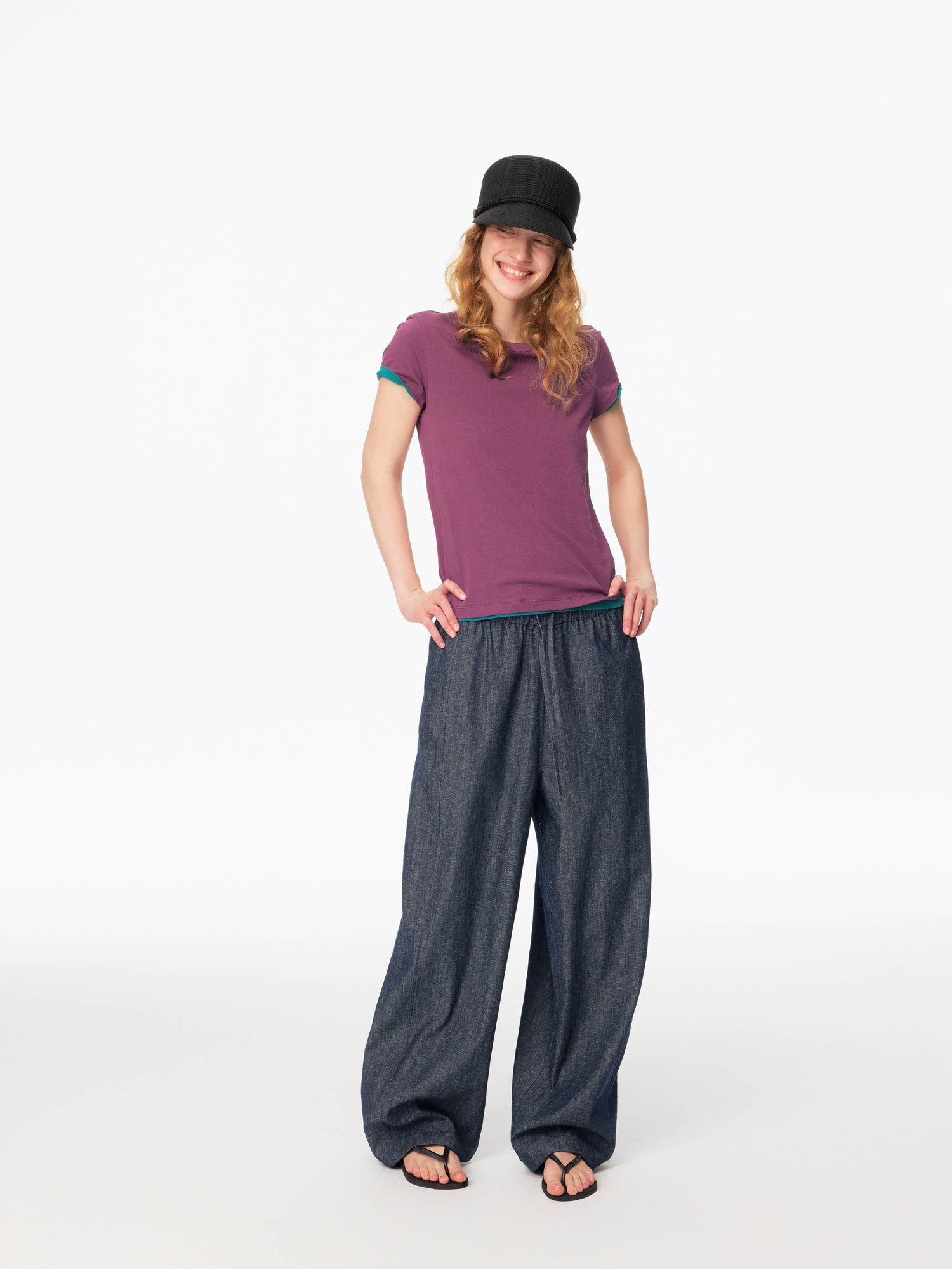 Northbutsouth Raw Denim Texture Relaxed Casual Women&