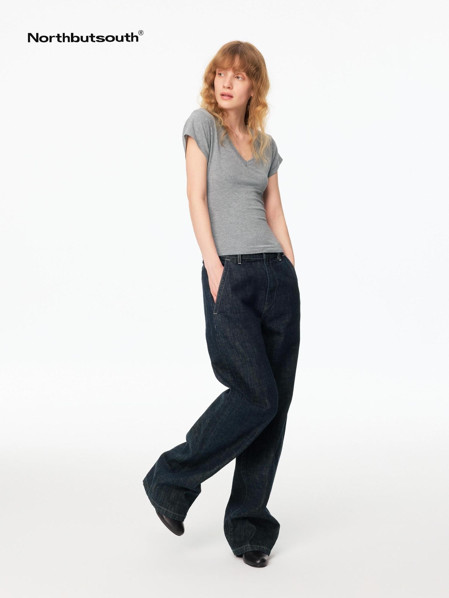 Northbutsouth Red Selvedge Tapered Mid Low Waist Women&