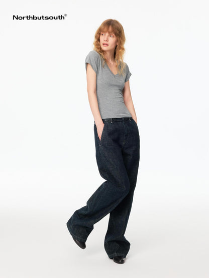 Northbutsouth Red Selvedge Tapered Mid Low Waist Women&
