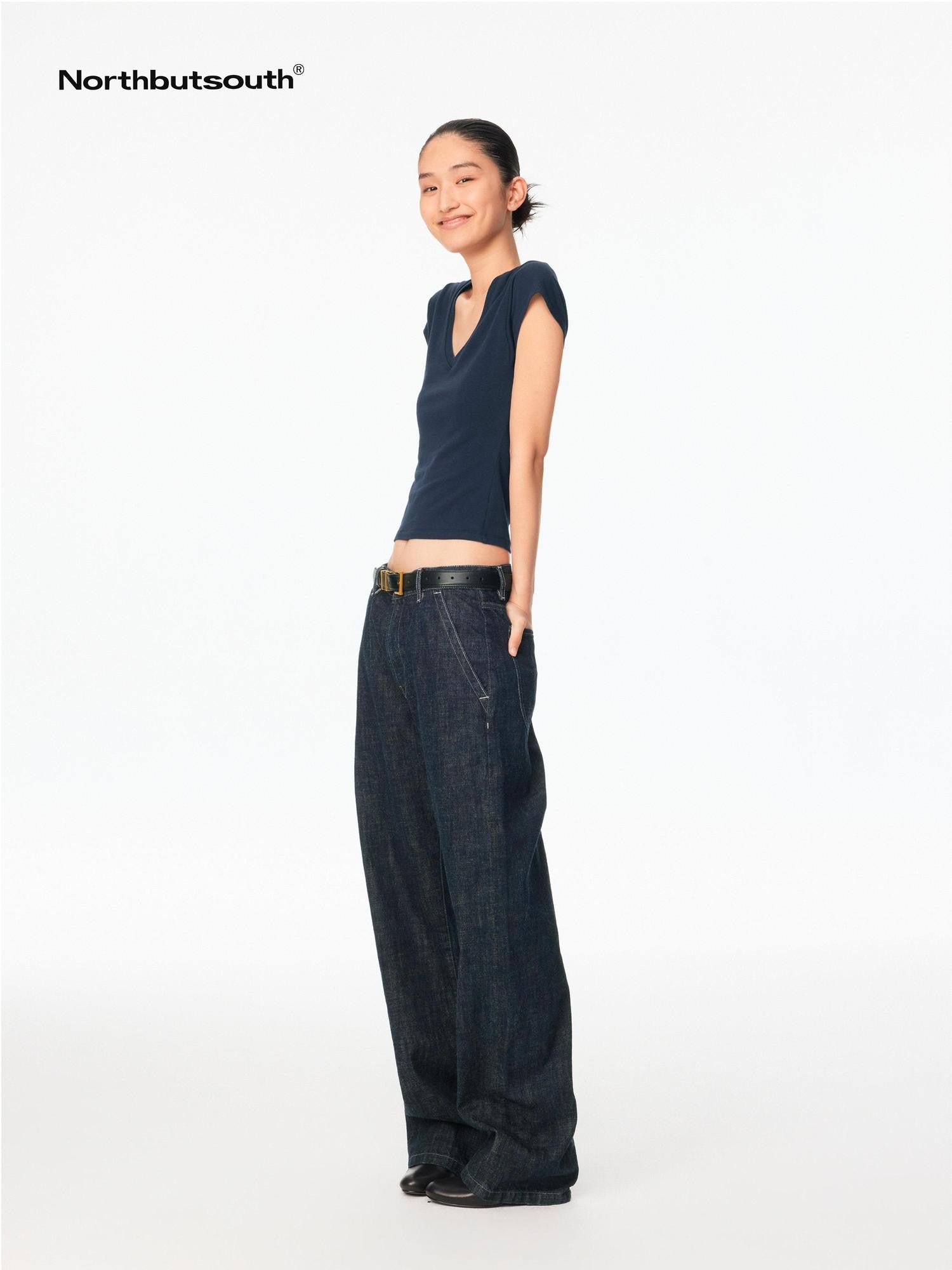Northbutsouth Red Selvedge Tapered Mid Low Waist Women&