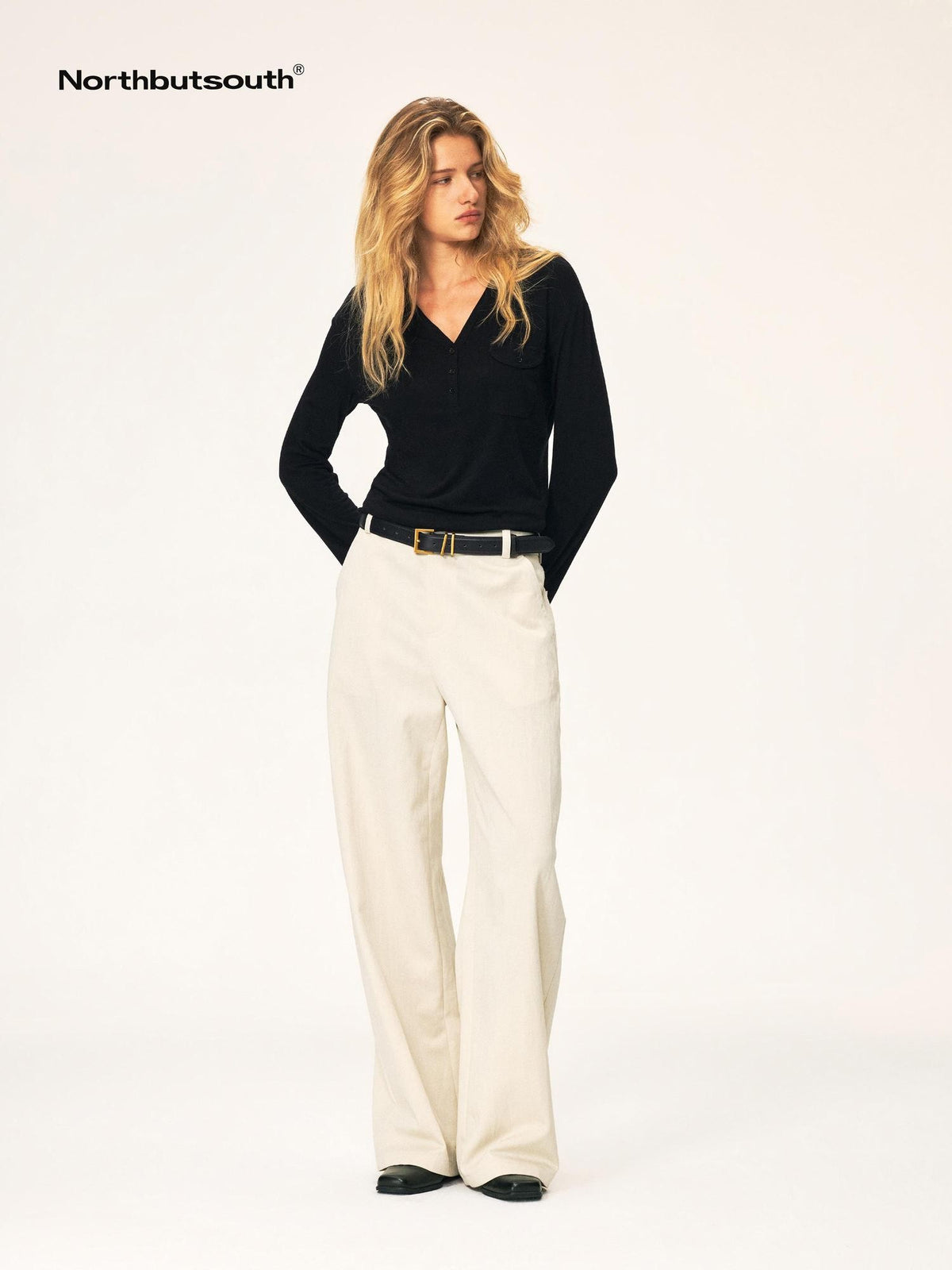 Northbutsouth Relaxed Fit Curved Leg Tencel Cotton Women&