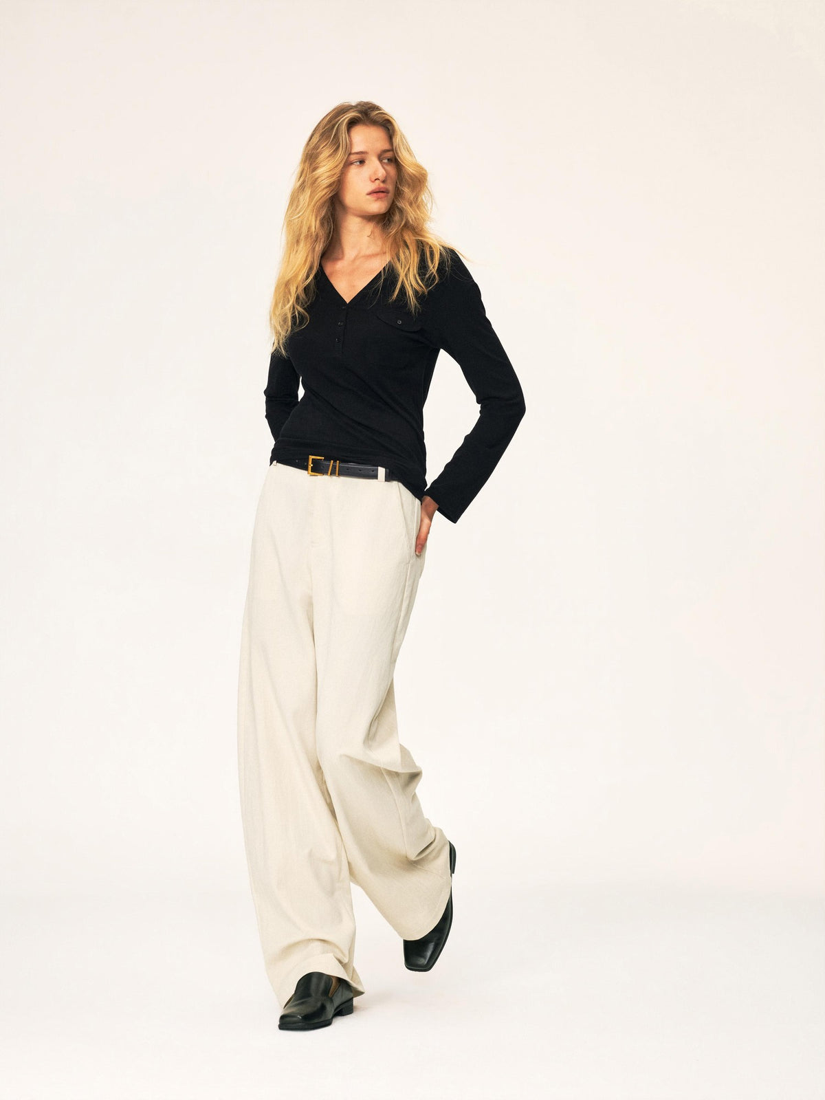 Northbutsouth Relaxed Fit Curved Leg Tencel Cotton Women&