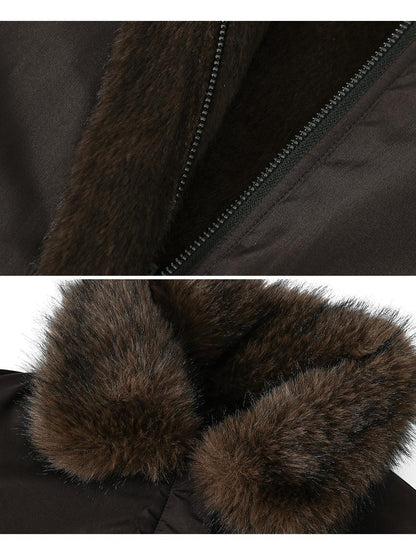 Northbutsouth Reversible Faux Fur Long Hair Lapel Women&