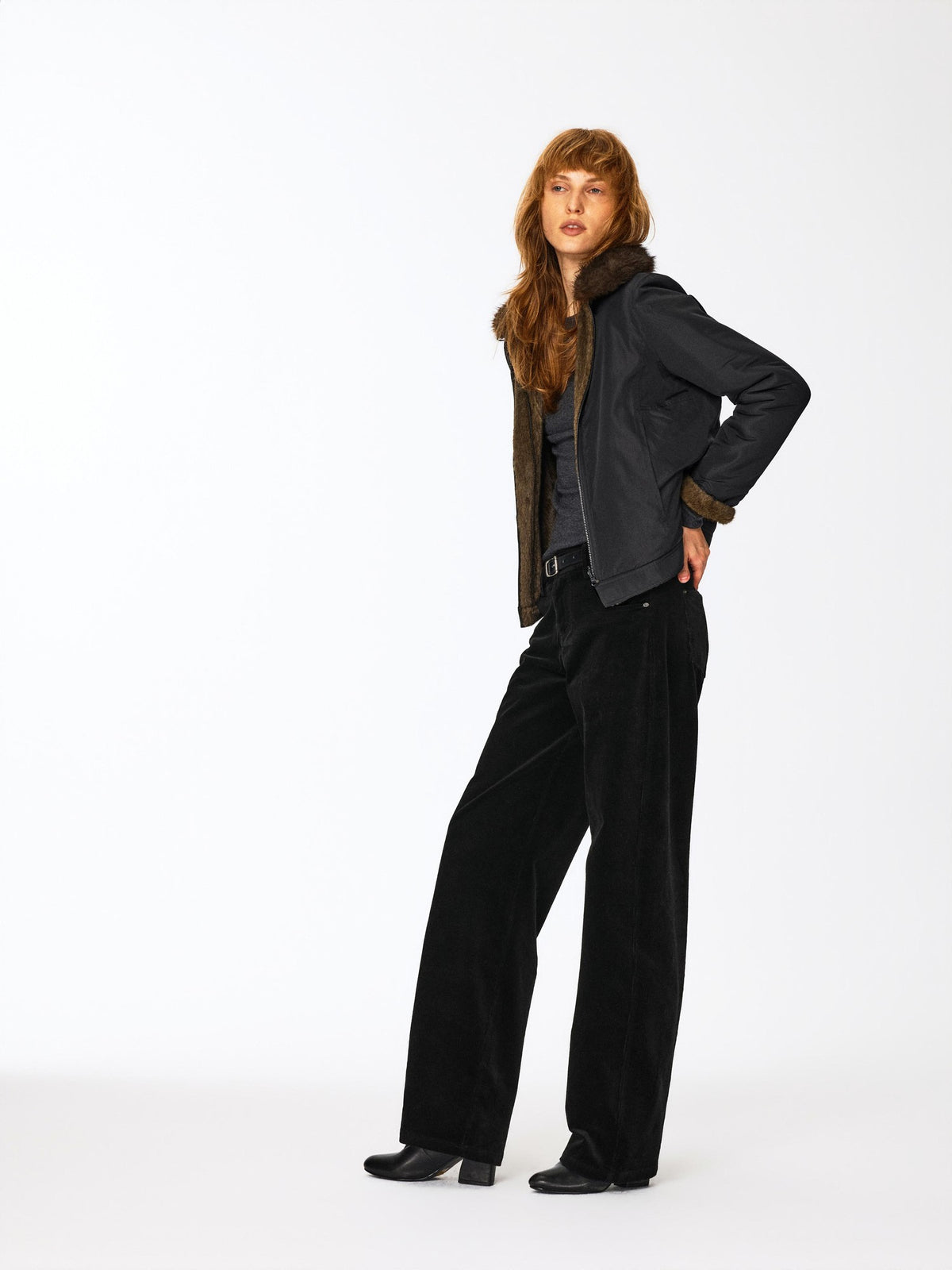 Northbutsouth Reversible Faux Fur Long Hair Lapel Women&