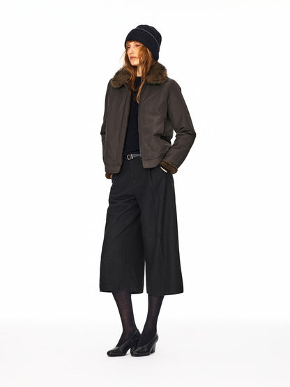 Northbutsouth Reversible Faux Fur Long Hair Lapel Women&