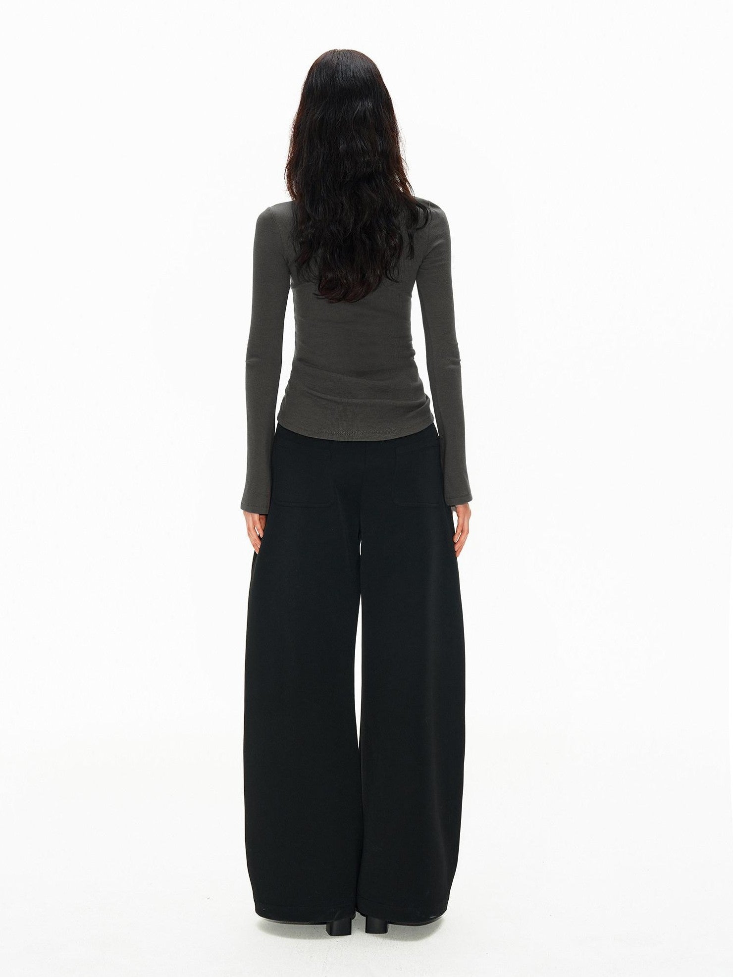 Northbutsouth Ribbed Bell Sleeve Slim Fit Women&