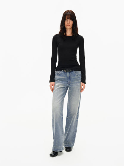 Northbutsouth Ribbed Bell Sleeve Slim Fit Women&