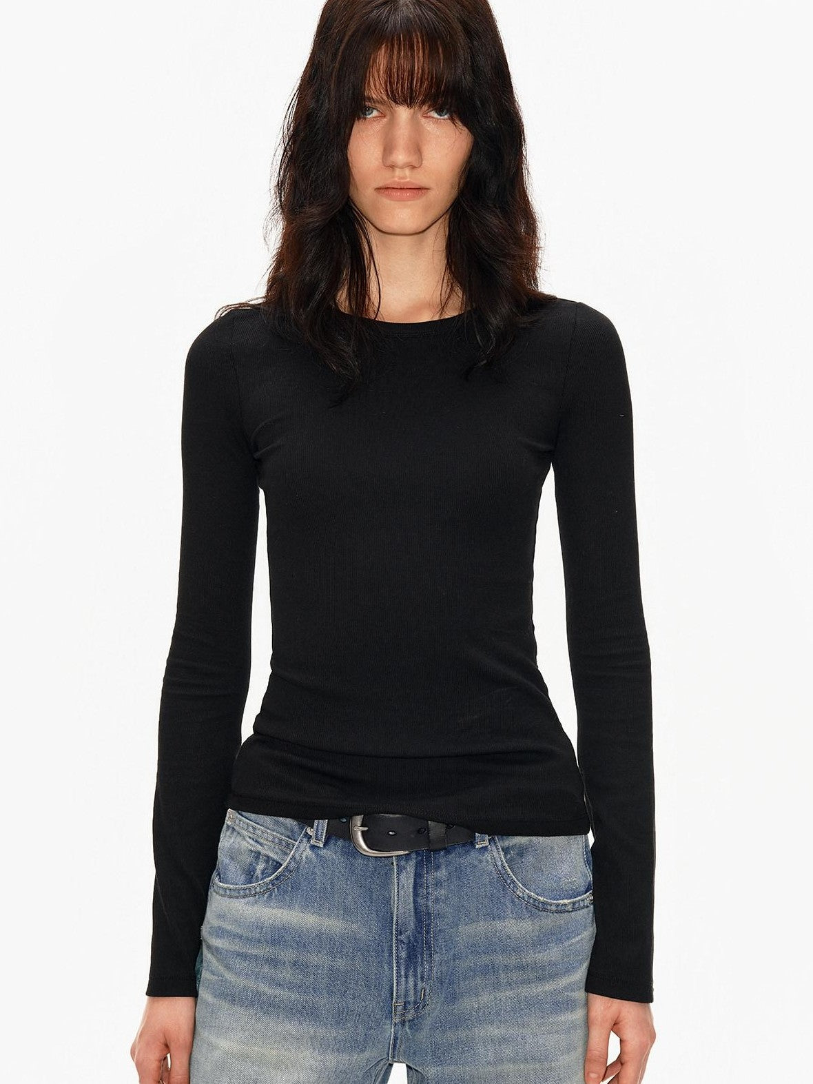 Northbutsouth Ribbed Bell Sleeve Slim Fit Women&