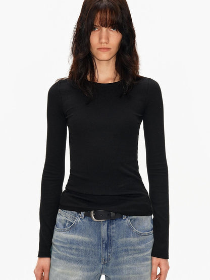 Northbutsouth Ribbed Bell Sleeve Slim Fit Women&
