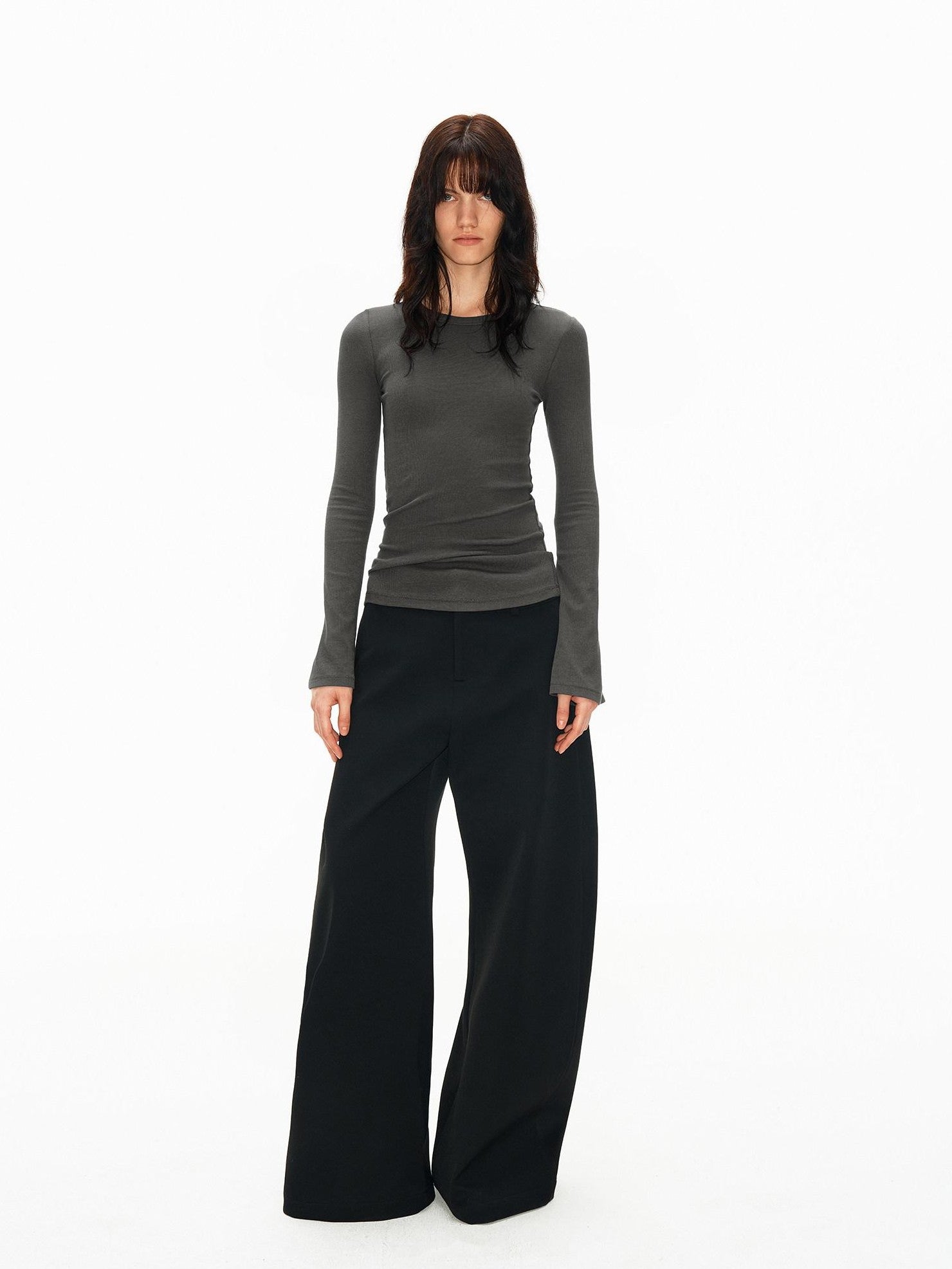 Northbutsouth Ribbed Bell Sleeve Slim Fit Women&
