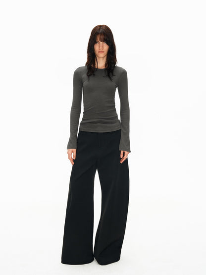 Northbutsouth Ribbed Bell Sleeve Slim Fit Women&