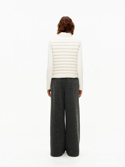 Northbutsouth Ribbed Layered Slim Fit Stand Collar Women&