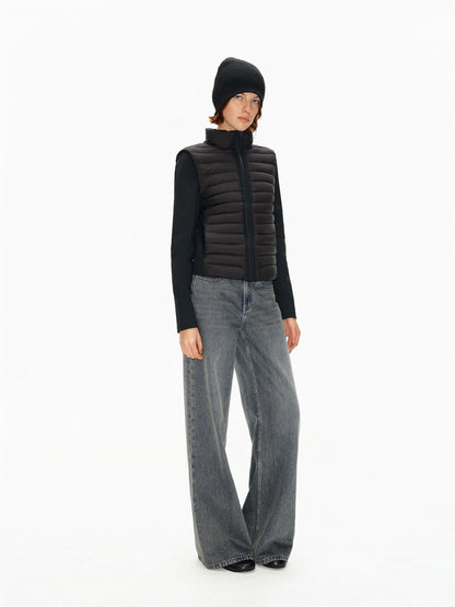 Northbutsouth Ribbed Layered Slim Fit Stand Collar Women&