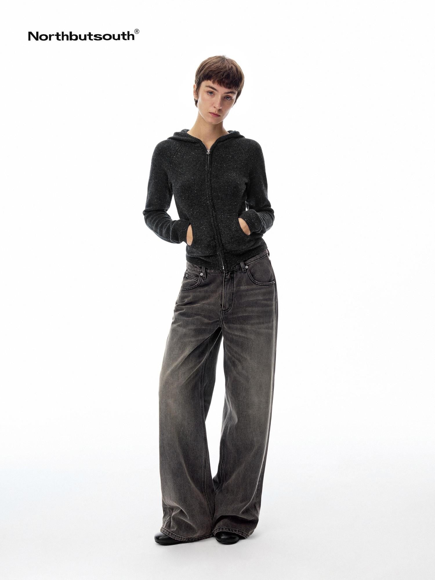 Northbutsouth Ribbed Pocketed Cropped Women&
