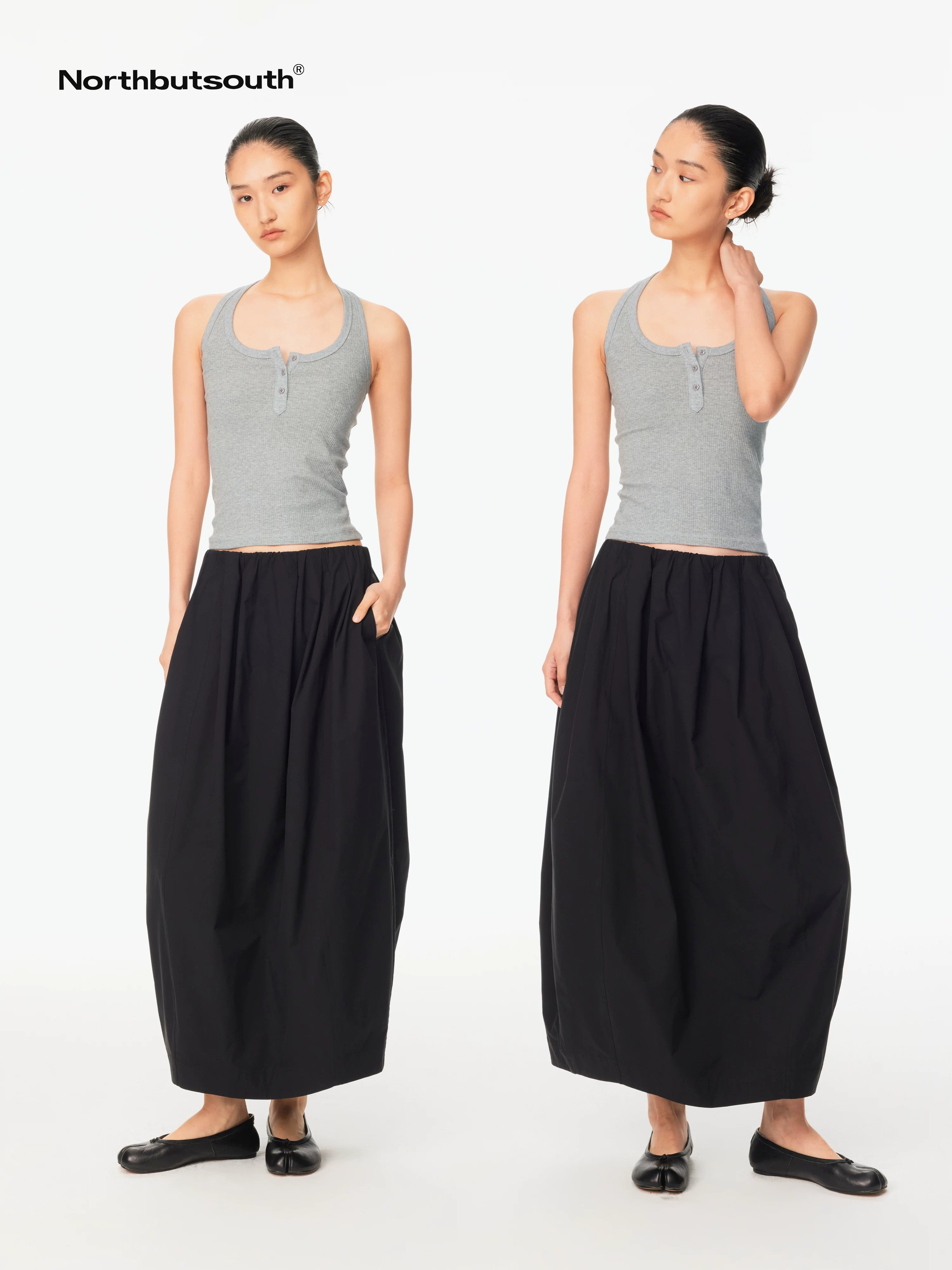 Northbutsouth Ribbed Slim Fit Multi Button Racerback Women&