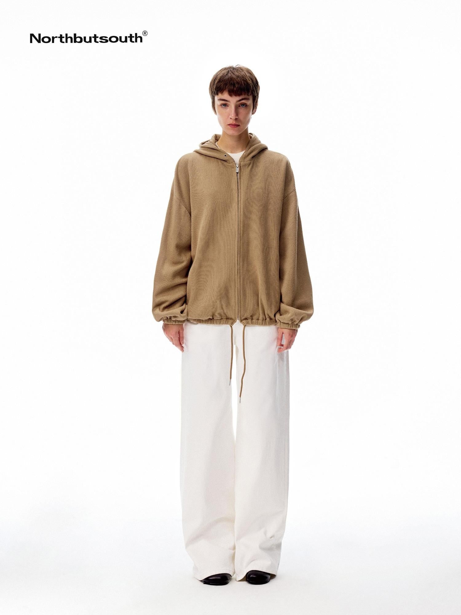 Northbutsouth Ribbed Texture Relaxed Casual Women&