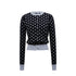 Northbutsouth Round Neck Black Gray Polka Dot Waist Cropped Cardigan MISSTT