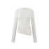 Northbutsouth Round Neck Wool Fitted Gather Top MISSTT