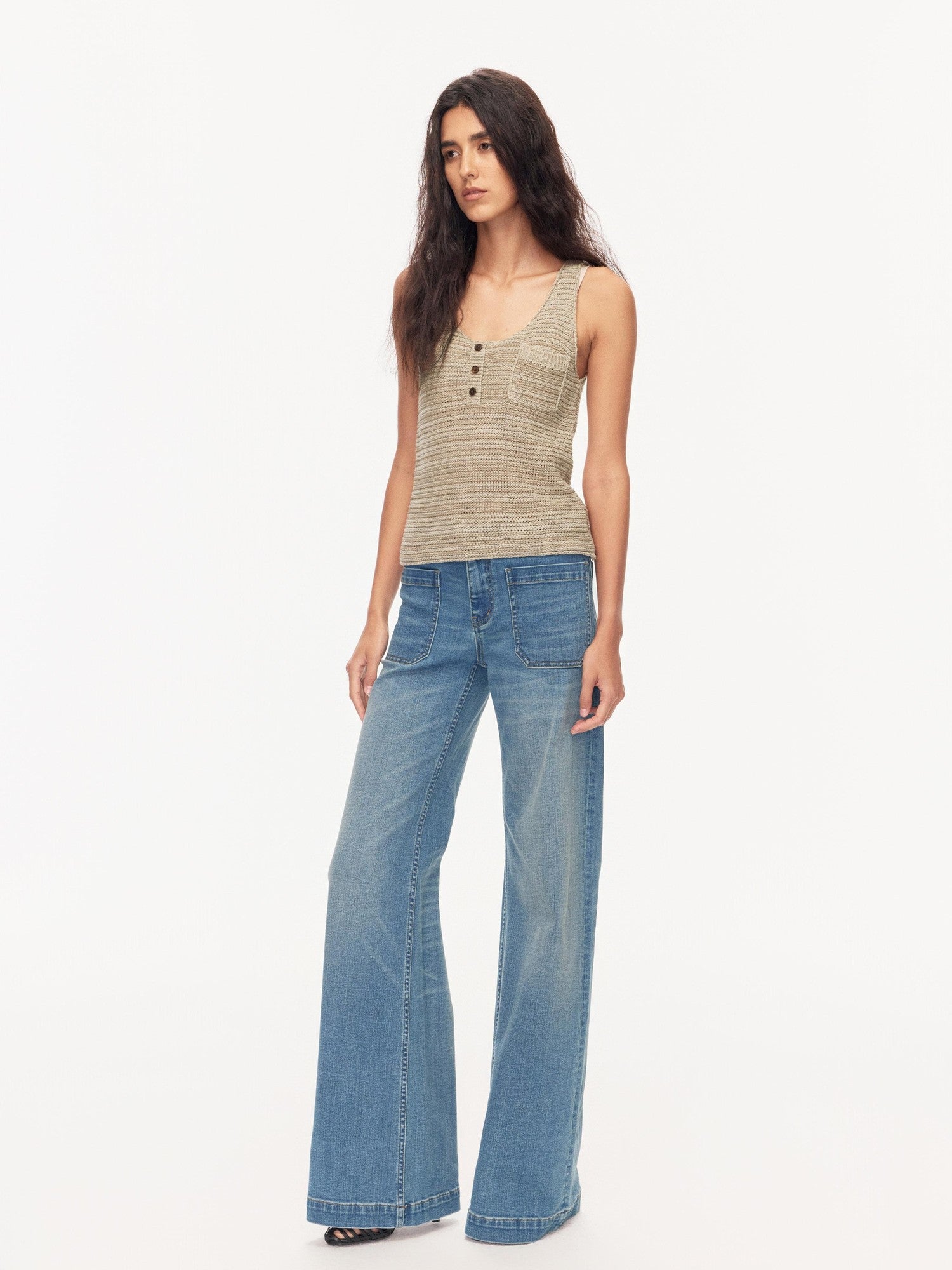 Northbutsouth Seaside Blue Washed Whisker Low Waist Women&