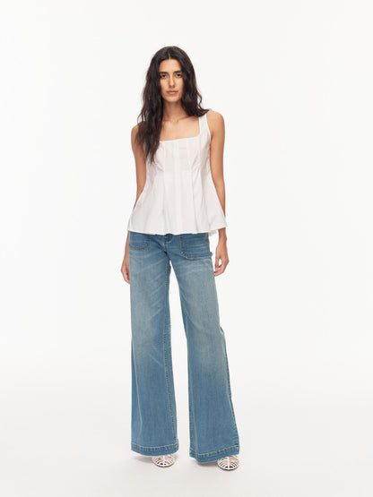 Northbutsouth Seaside Blue Washed Whisker Low Waist Women&