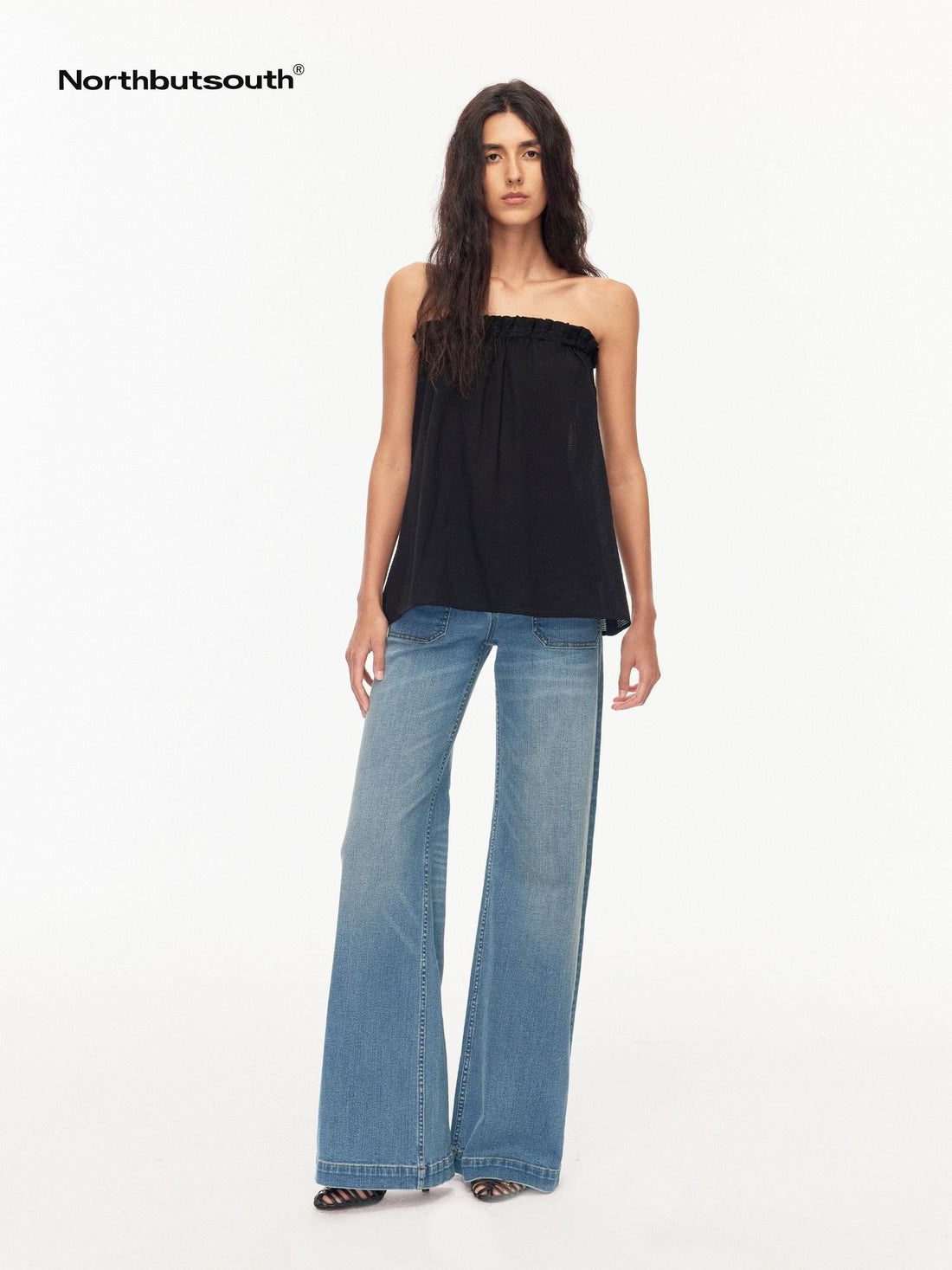 Northbutsouth Seaside Blue Washed Whisker Low Waist Women&
