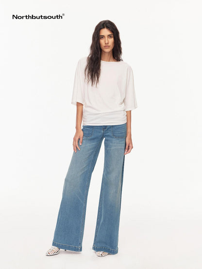 Northbutsouth Seaside Blue Washed Whisker Low Waist Women&