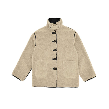 Northbutsouth_Shearling_Collar_Lapel_Patch_Pockets_Mid_Length_Women&