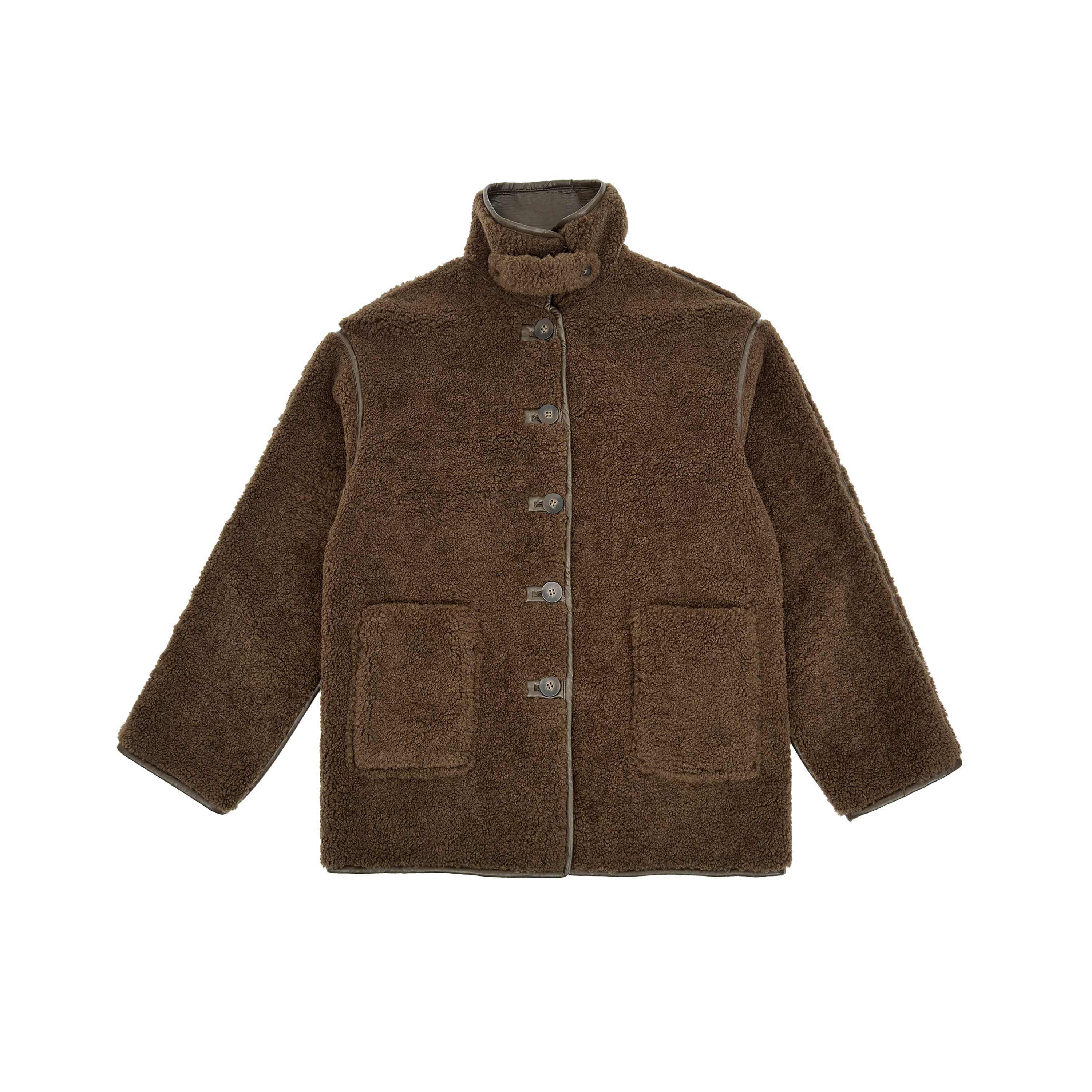 Northbutsouth_Shearling_Collar_Lapel_Patch_Pockets_Mid_Length_Women&