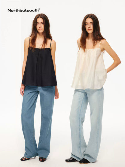 Northbutsouth Sheer Textured Adjustable Side Coverage Pleated Women&