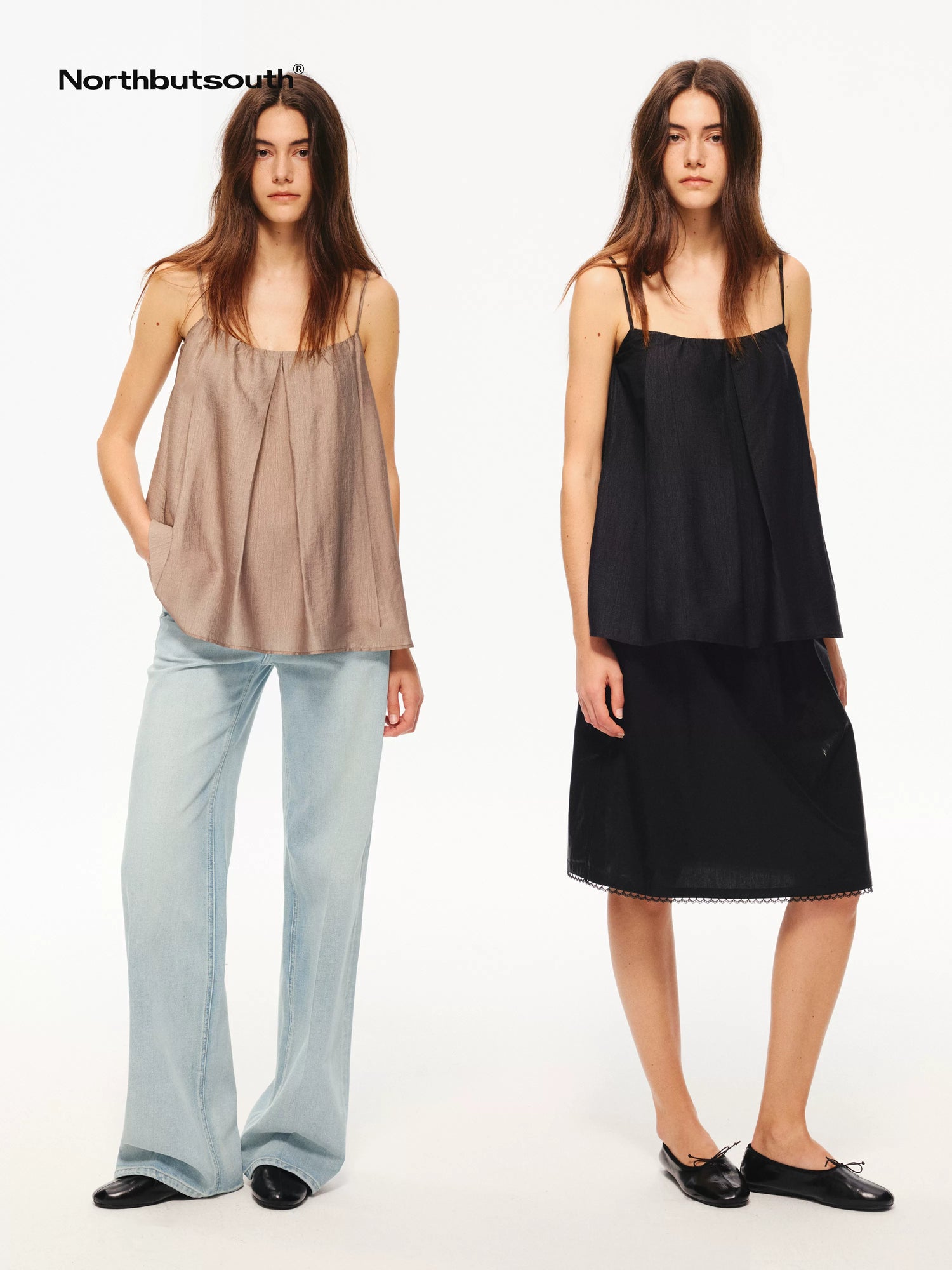 Northbutsouth Sheer Textured Adjustable Side Coverage Pleated Women&