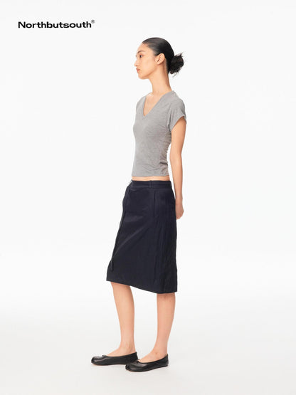 Northbutsouth Shiny Textured Straight Belted Women&